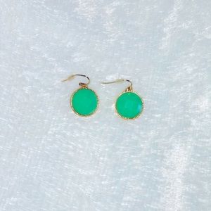 Teal earrings.